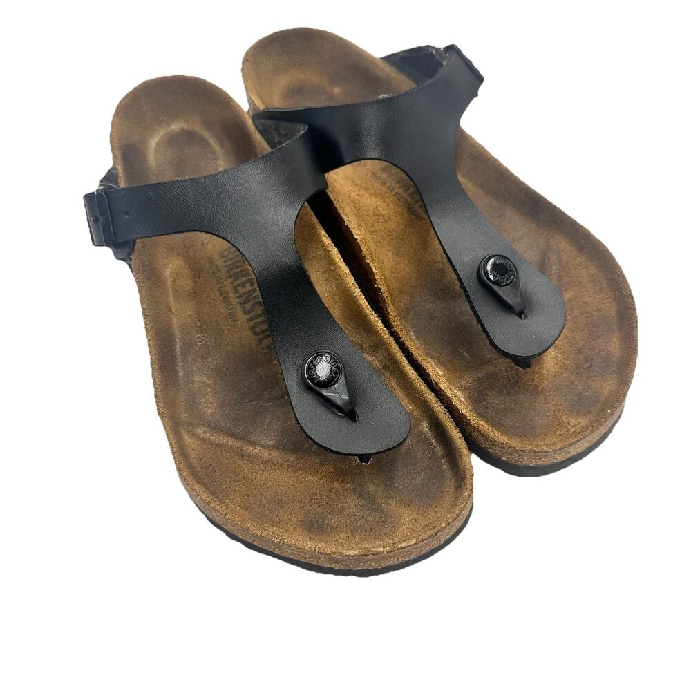 Birkenstock Gizeh Black Birko-Flor Thong Sandals Women's Size 39